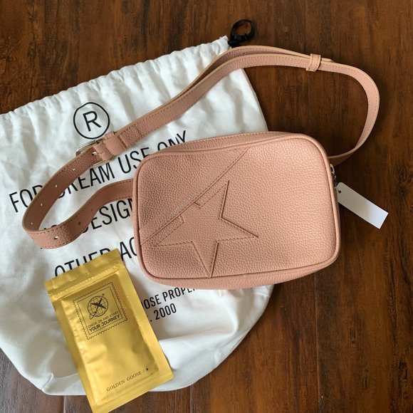 Golden Goose Handbags - Authentic GOLDEN GOOSE Nude Star Belt Bag Hammered Leather ITALY MADE